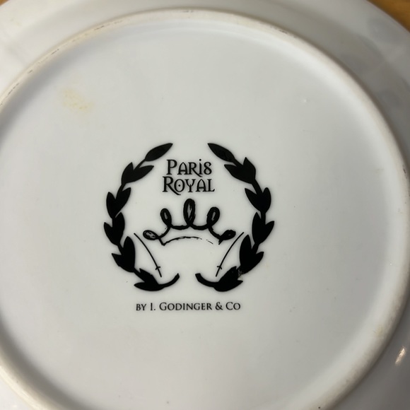 4 Black White Salad Appetizer Desert Plates and 1 Bowl - Picture 7 of 7